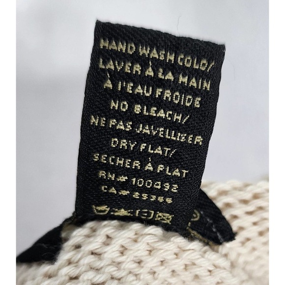 Pure Handknit Cotton Long Cardigan Front Tie Creme Boho Sweater Size S/M - Picture 9 of 9